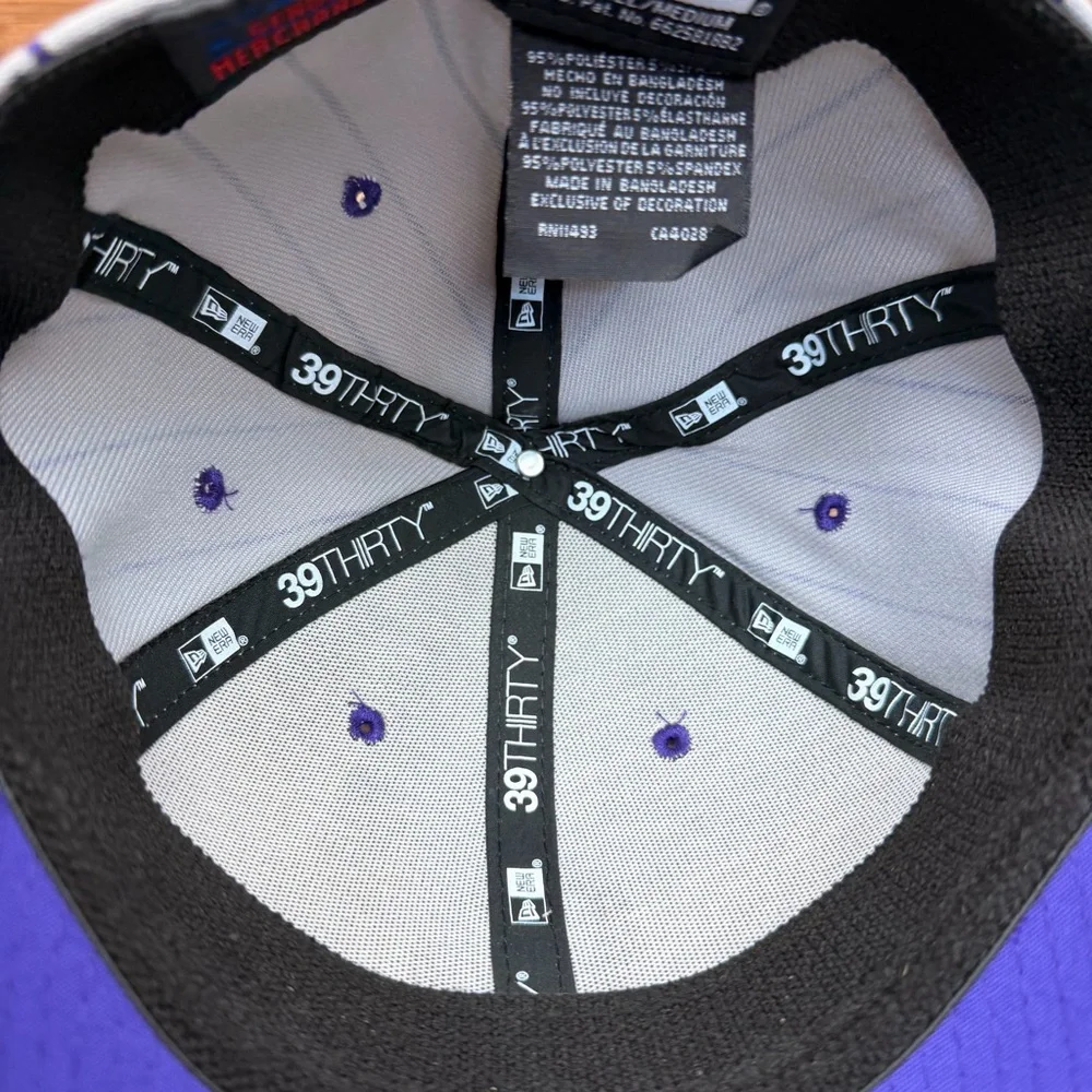 Vtg Colorado Rockies Hat New size S/M Era Black and White 39THIRTY Cap